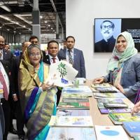 Prime Minister Sheikh Hasina visits the Bangladesh pavilion.